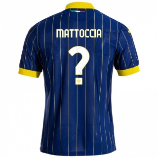 נשים Riccardo Mattoccia #0 כחול צהוב ג'רזי ביתית 2024/25 חולצה קצרה
