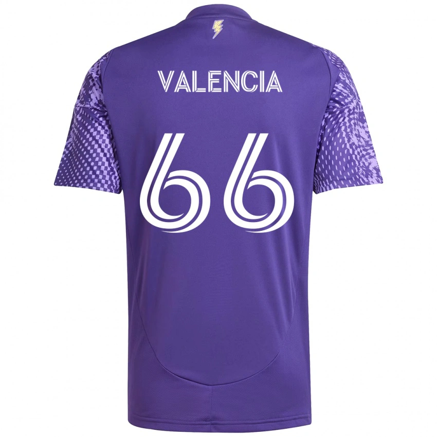 ילדים Yeiler Valencia #66 לבן סגול ג'רזי ביתית 2025/26 חולצה קצרה