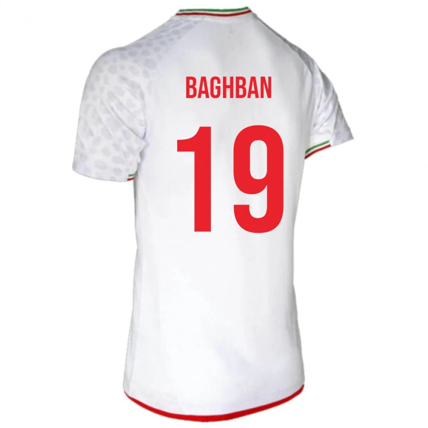 גברים איראן Hadi Baghban #19 לָבָן ג'רזי ביתית 24-26 חולצה קצרה