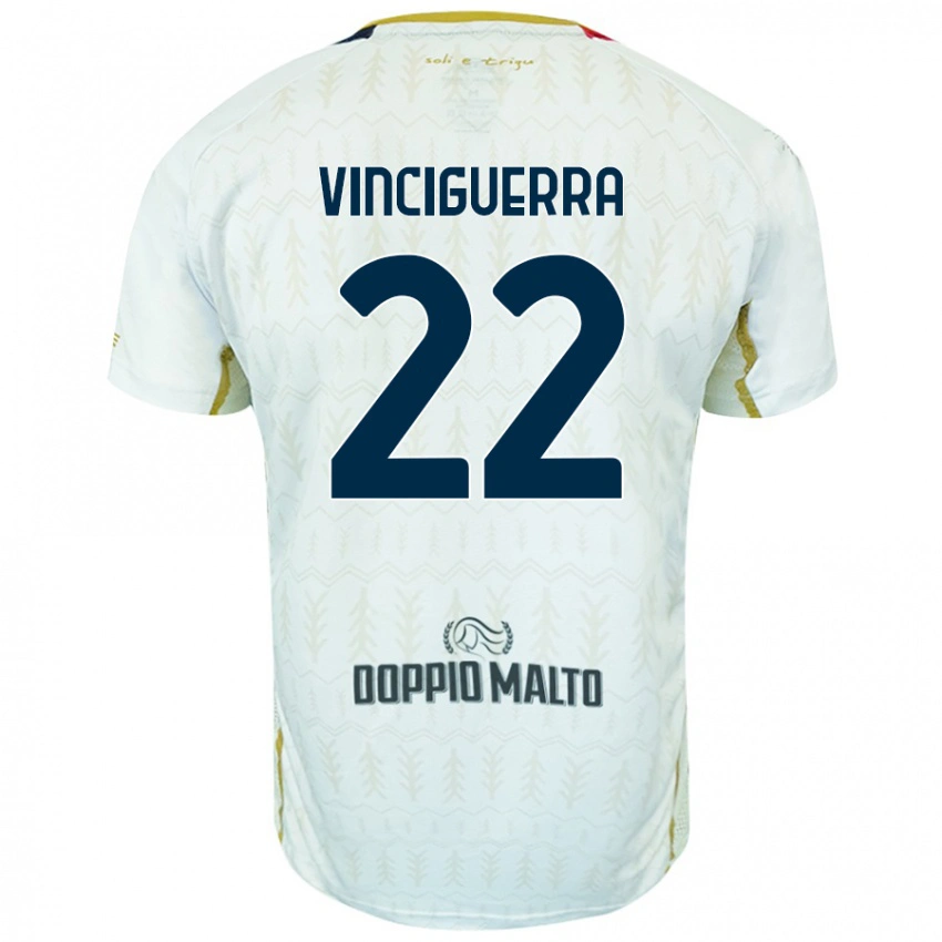 גברים Alessandro Vinciguerra #22 לָבָן הרחק ג'רזי 2024/25 חולצה קצרה